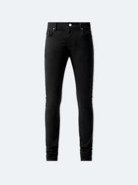 AMIRI Waxed Skinny Fit Distressed Denim Jeans Black Mens Size 33